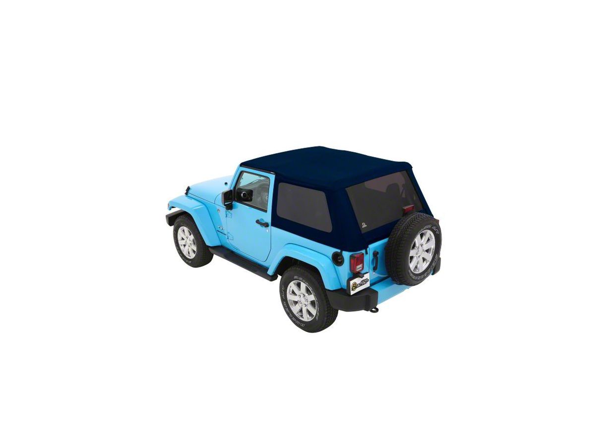 Bestop Jeep Wrangler Trektop NX Soft Top; Blue Twill 56852-69 (07-18 Jeep  Wrangler JK 2-Door) - Free Shipping