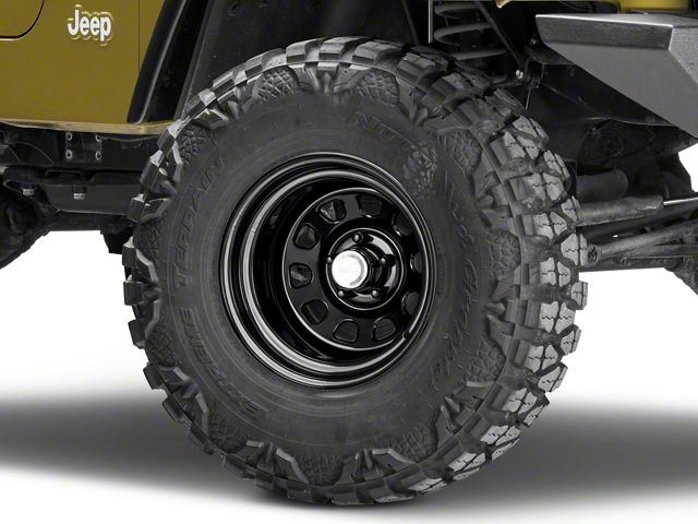 Rugged Ridge D-Window Black Steel Wheel; 15x10 (97-06 Jeep Wrangler TJ)