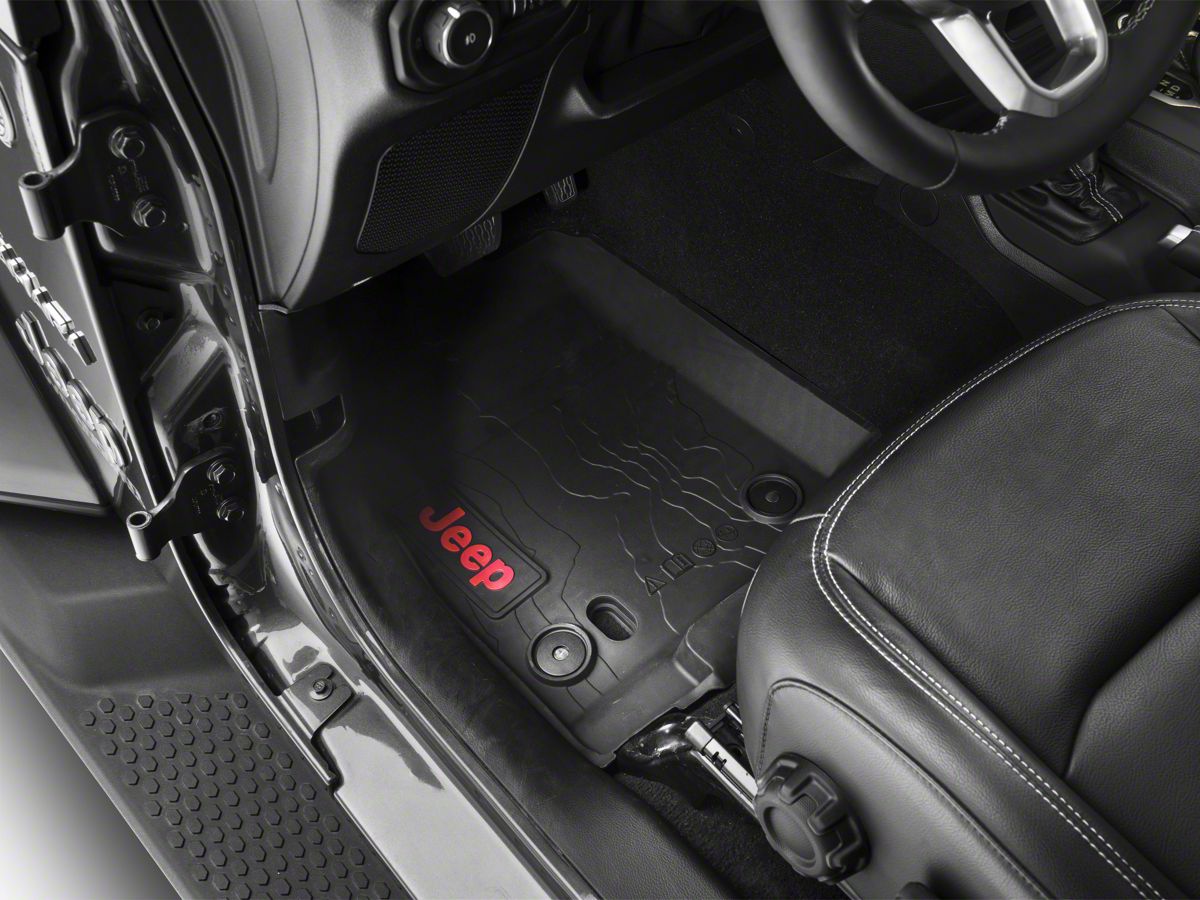 Mopar Jeep Wrangler All Weather Front Rear Floor Mats Black