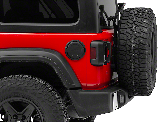 Mopar Fuel Door with Jeep Logo; Black (18-23 Jeep Wrangler JL)