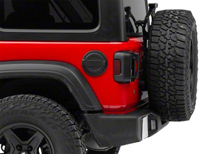 Mopar Fuel Door with Jeep Logo; Black (18-23 Jeep Wrangler JL)
