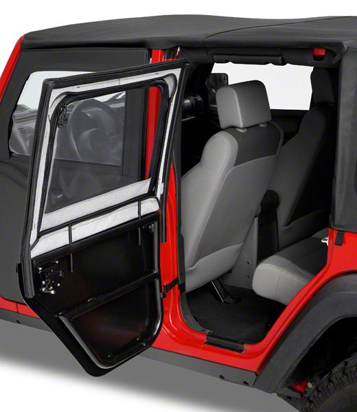 Bestop HighRock 4x4 Element Rear Upper Half Doors; Black Diamond (07-18 Jeep Wrangler JK 4-Door)