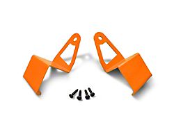 Steinjager 50-Inch LED Light Bar Windshield Frame Mounting Brackets; Fluorescent Orange (97-06 Jeep Wrangler TJ)