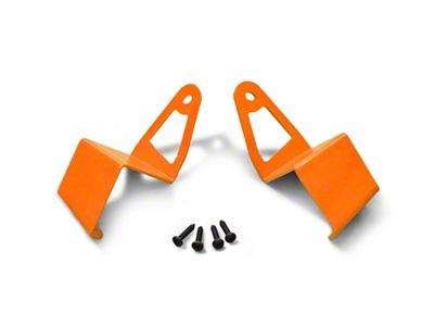 Steinjager 50-Inch LED Light Bar Windshield Frame Mounting Brackets; Fluorescent Orange (97-06 Jeep Wrangler TJ)