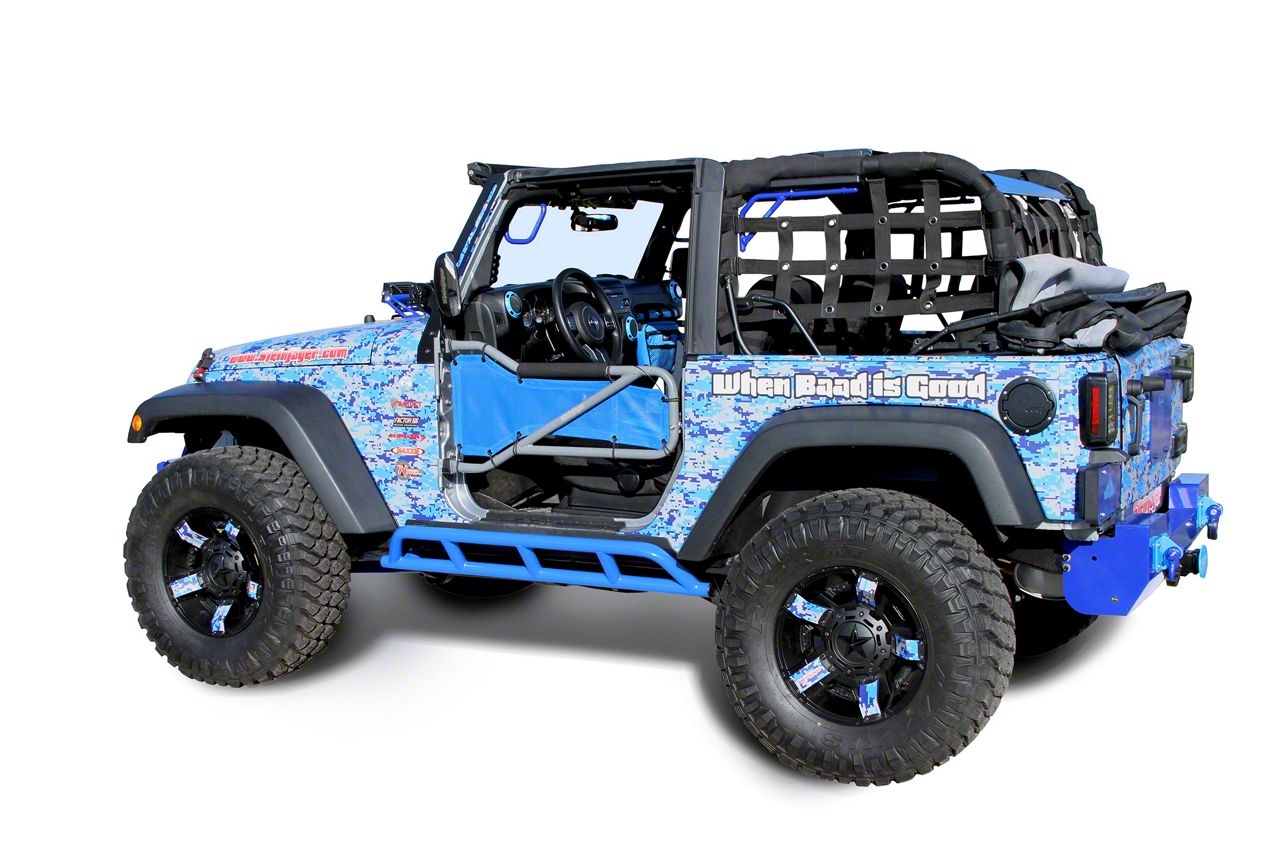 Steinjager Jeep Wrangler Bare Metal Knuckles Rock Sliders Playboy Blue J 07 18 Jeep Wrangler Jk 2 Door Free Shipping