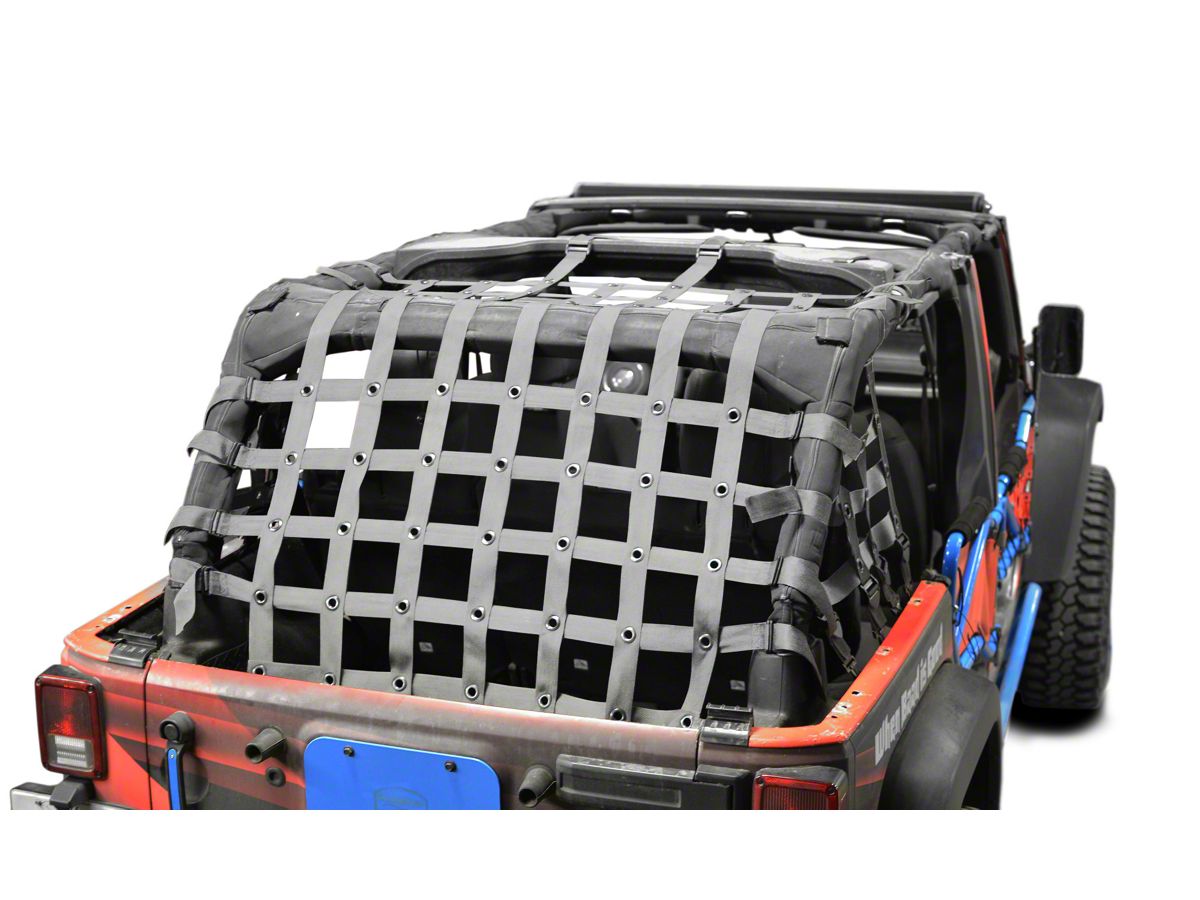 Steinjager Jeep Wrangler Cargo Net; Gray J0047023 (07-18 Jeep Wrangler JK  4-Door) - Free Shipping