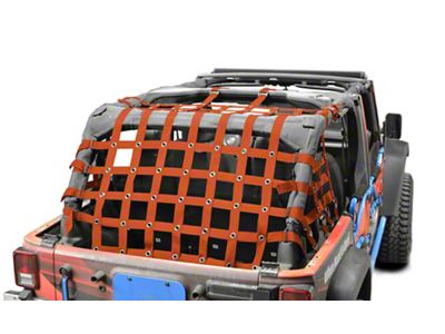 Steinjager Cargo Net; Orange (07-18 Jeep Wrangler JK 4-Door)