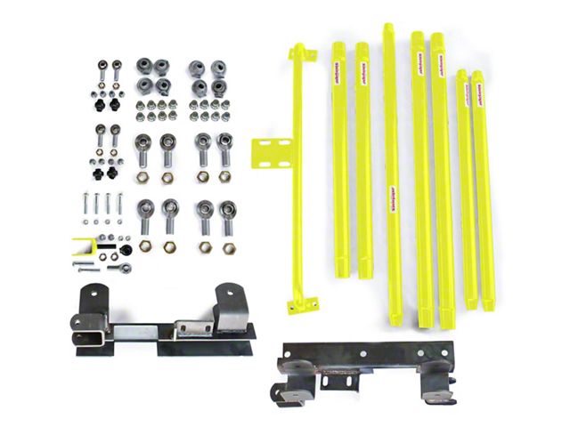 Steinjager Chrome Moly Tube Long Arm Tavel Kit for 2 to 6-Inch Lift; Lemon Peel (97-06 Jeep Wrangler TJ)