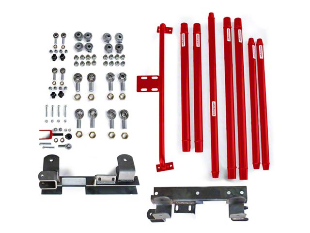 Steinjager Chrome Moly Tube Long Arm Tavel Kit for 2 to 6-Inch Lift; Red Baron (97-06 Jeep Wrangler TJ)