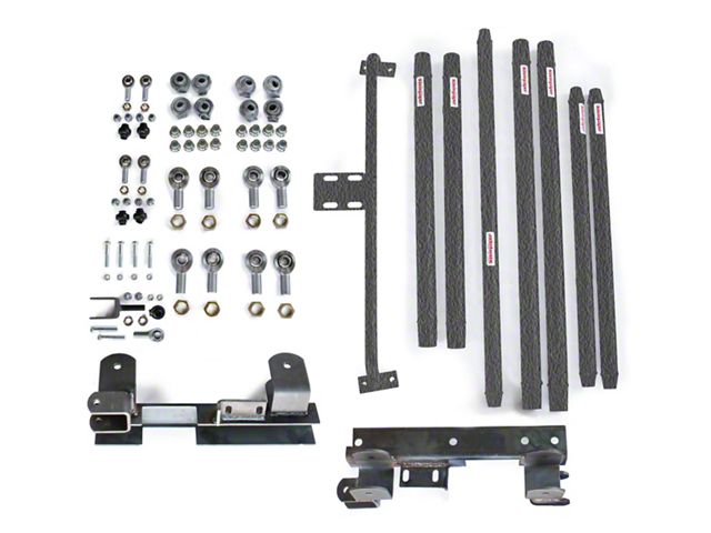 Steinjager Chrome Moly Tube Long Arm Tavel Kit for 2 to 6-Inch Lift; Texturized Black (97-06 Jeep Wrangler TJ)
