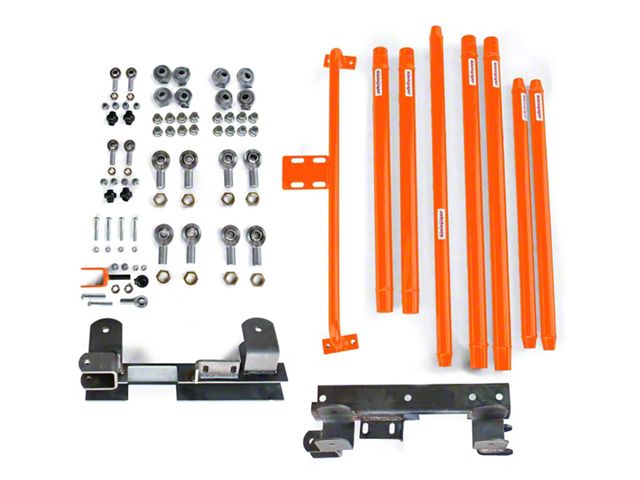Steinjager DOM Tube Long Arm Travel Kit for 2 to 6-Inch Lift; Fluorescent Orange (97-06 Jeep Wrangler TJ)