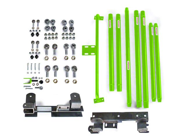 Steinjager DOM Tube Long Arm Travel Kit for 2 to 6-Inch Lift; Neon Green (97-06 Jeep Wrangler TJ)