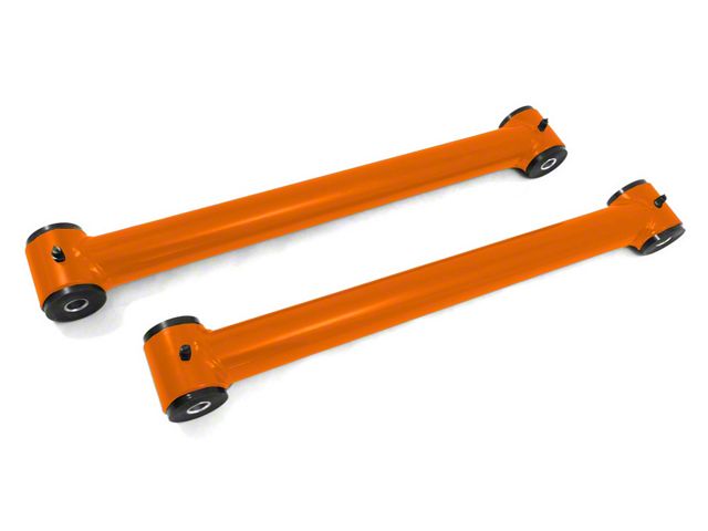 Steinjager Fixed Rear Lower Control Arms for 2.50 to 4-Inch Lift; Fluorescent Orange (07-18 Jeep Wrangler JK)