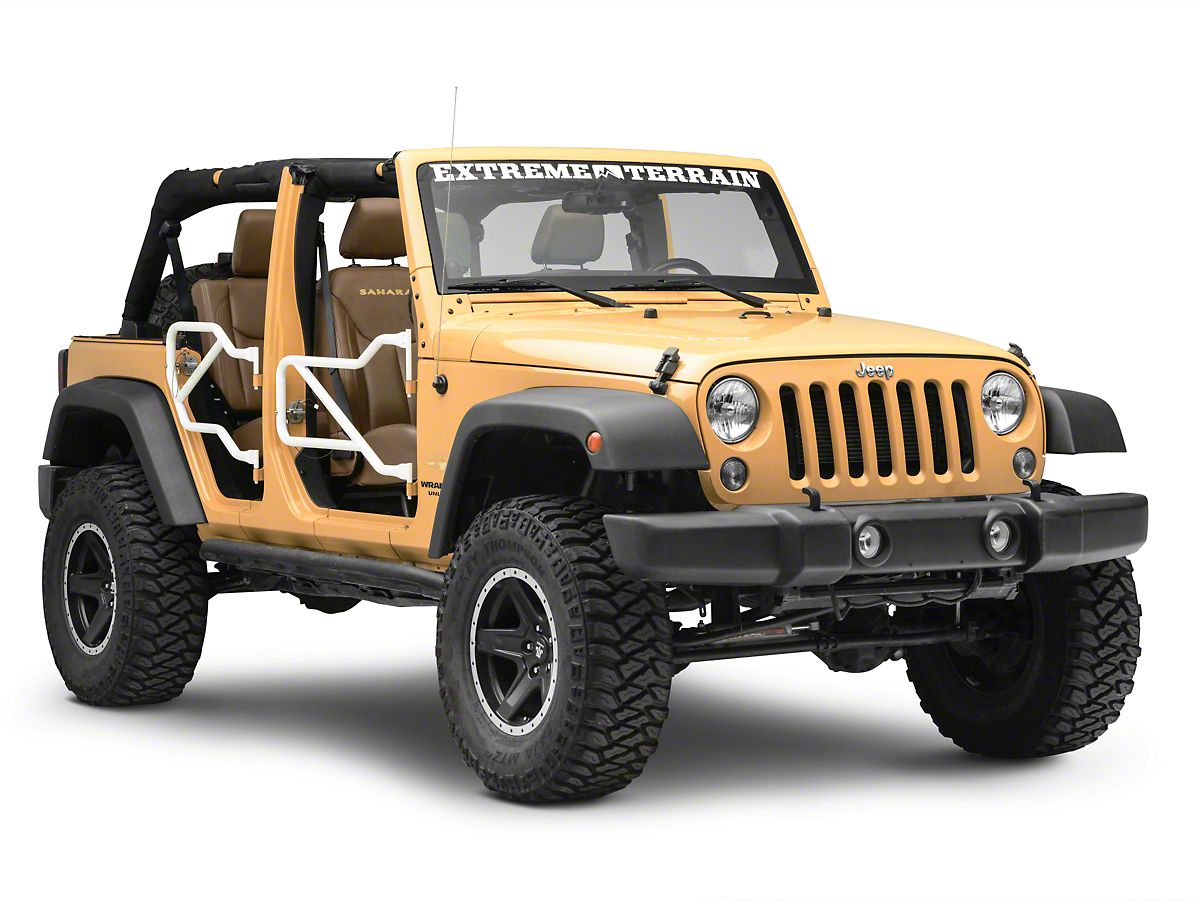 Steinjager Front Rear Trail Tube Doors Cloud White 07 18 Jeep Wrangler Jk 4 Door