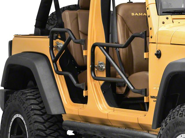 Steinjager Front and Rear Trail Tube Doors; Texturized Black (07-18 Jeep Wrangler JK 4-Door)