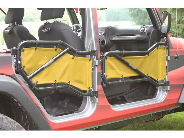 Steinjager Front and Rear Tube Door Cargo Net Covers; Lemon Yellow (07-18 Jeep Wrangler JK 4-Door)