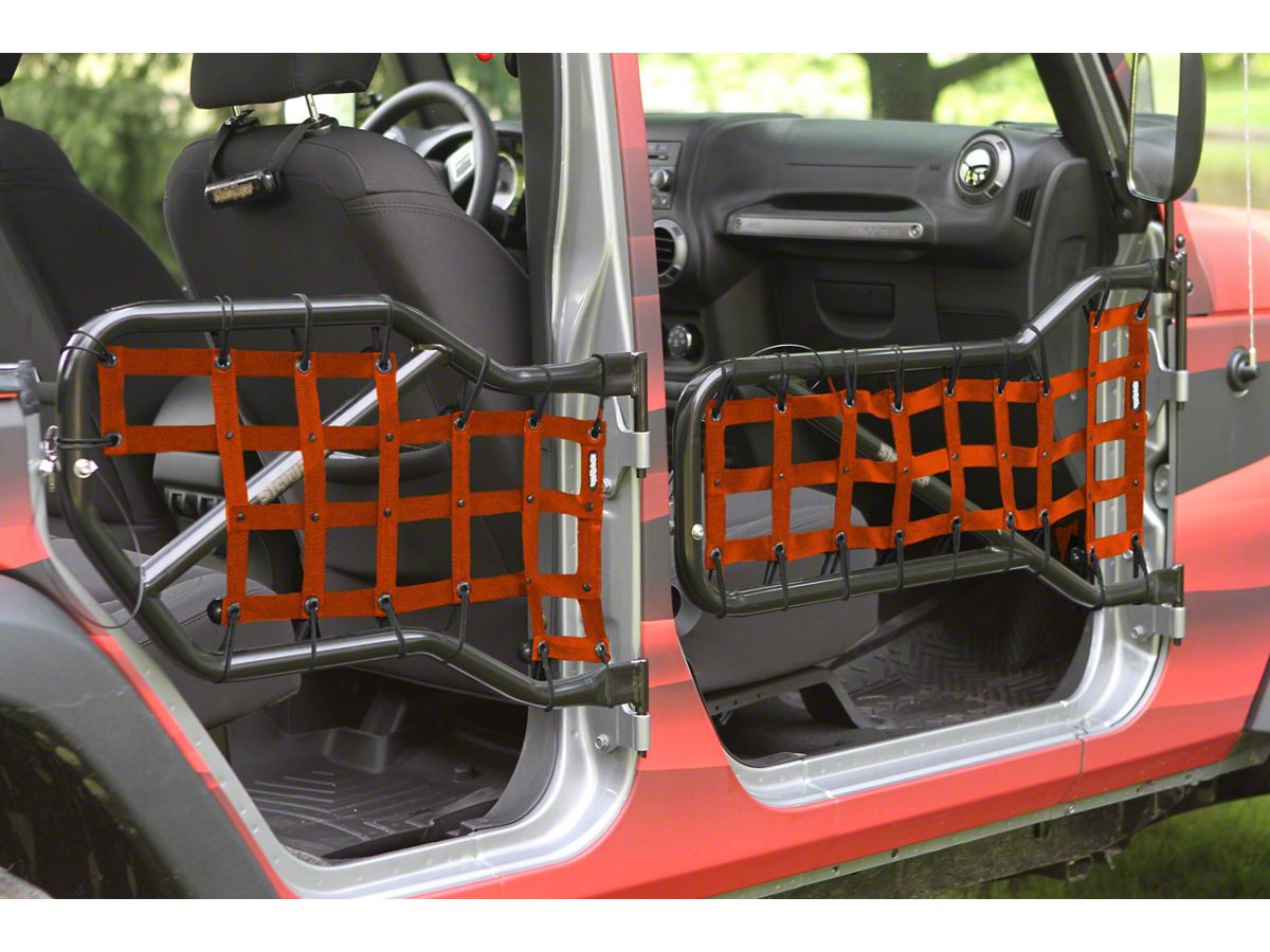 Steinjager Front Rear Tube Door Cargo Net Covers Orange 07 18 Jeep Wrangler Jk 4 Door