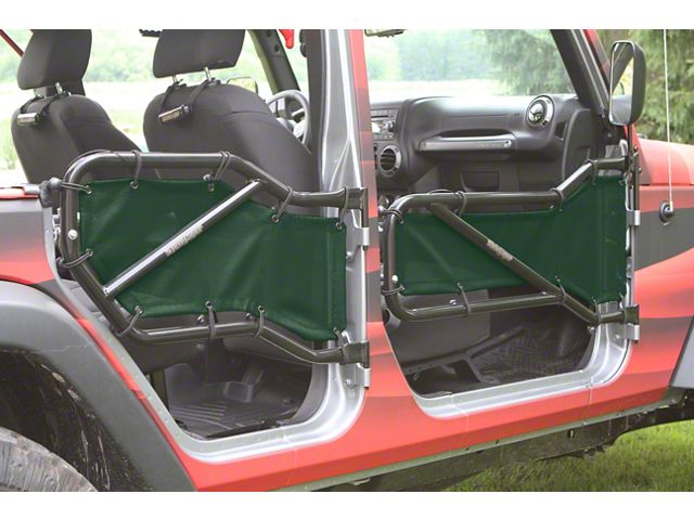Steinjager Front and Rear Tube Door Covers; Dark Green (07-18 Jeep Wrangler JK 4-Door)