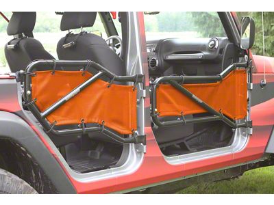 Steinjager Front and Rear Tube Door Covers; Orange (07-18 Jeep Wrangler JK 4-Door)