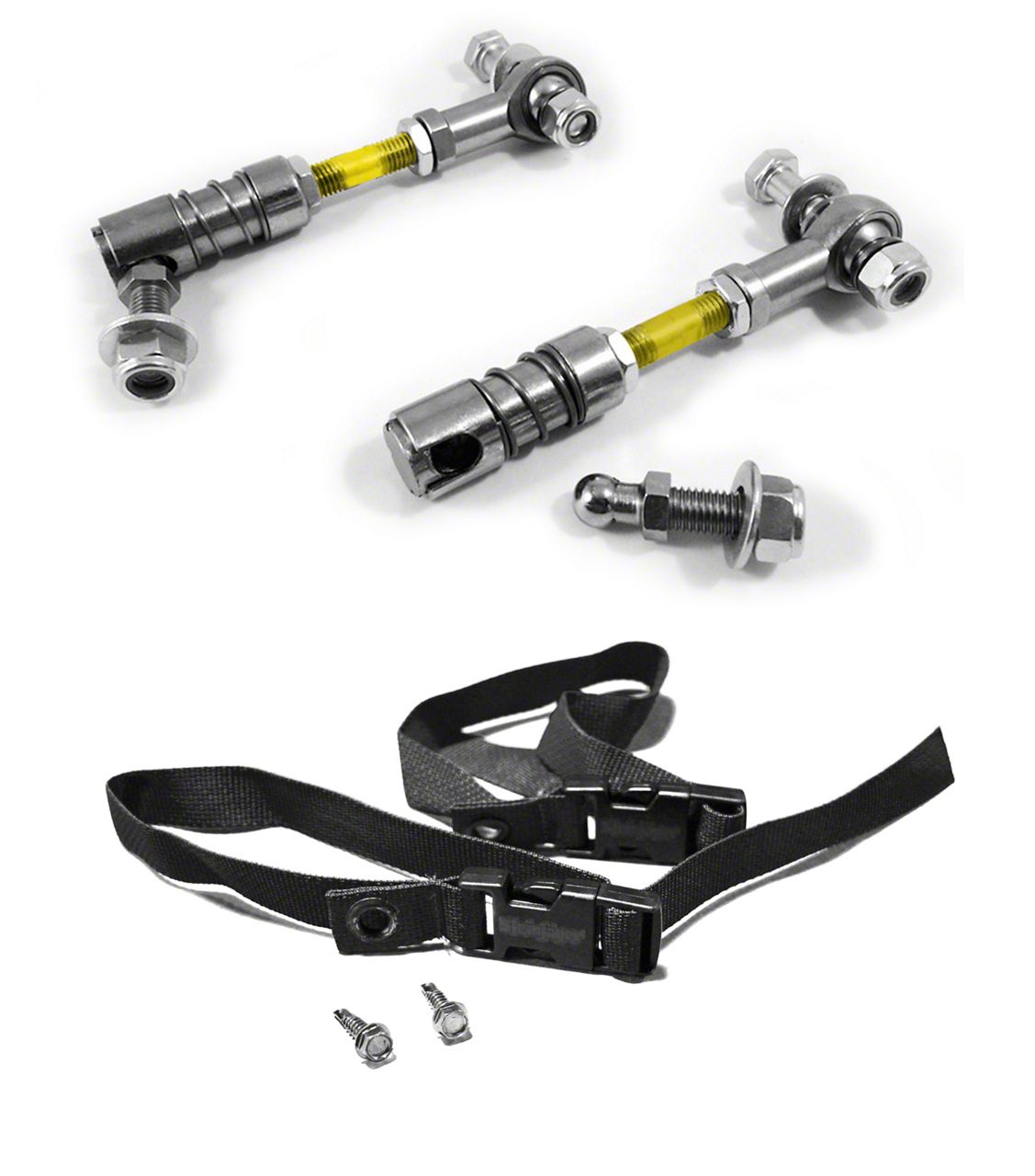 Steinjager Jeep Wrangler Front Sway Bar Quick Disconnect End Links for 02 in. Lift Lemon Peel
