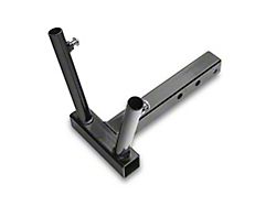 Steinjager Hitch Mounted Dual Flag Holder; Black (Universal; Some Adaptation May Be Required)