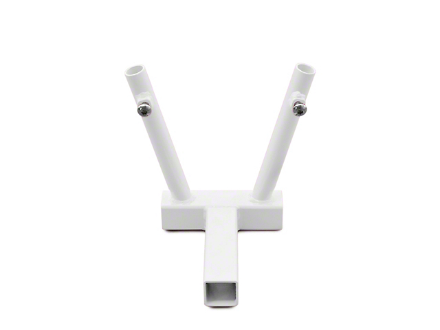 Steinjager Hitch Mounted Dual Flag Holder; Cloud White (Universal; Some Adaptation May Be Required)
