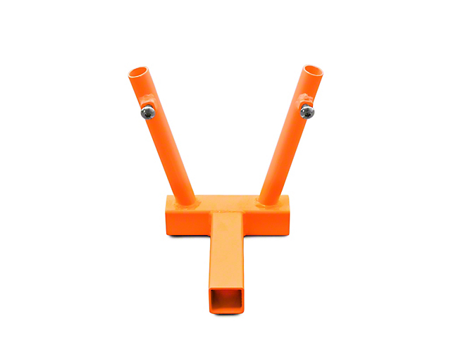Steinjager Hitch Mounted Dual Flag Holder; Fluorescent Orange (Universal; Some Adaptation May Be Required)