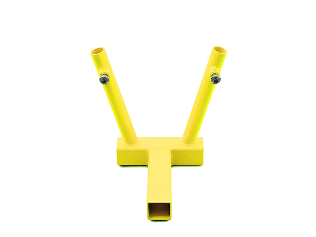 Steinjager Hitch Mounted Dual Flag Holder; Neon Yellow (Universal; Some Adaptation May Be Required)
