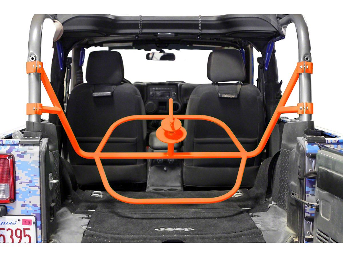 Steinjager Jeep Wrangler Internal Spare Tire Carrier; Fluorescent Orange  J0045492 (07-18 Jeep Wrangler JK 2-Door) - Free Shipping