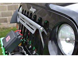 Steinjager LED Light Bar Grille Mounting Brackets; Gray Hammertone (07-18 Jeep Wrangler JK)