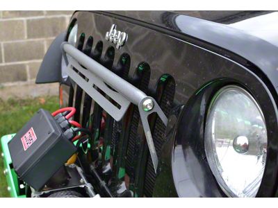 Steinjager LED Light Bar Grille Mounting Brackets; Gray Hammertone (07-18 Jeep Wrangler JK)