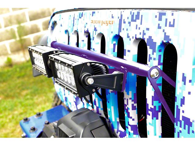 Steinjager LED Light Bar Grille Mounting Brackets; Sinbad Purple (07-18 Jeep Wrangler JK)