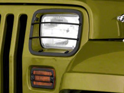 Rugged Ridge Euro Headlight and Turn Signal Light Guards; Black (87-95 Jeep Wrangler YJ)