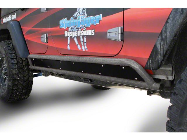 Steinjager Phantom Rock Sliders; Gray Hammertone (07-18 Jeep Wrangler JK 4-Door)
