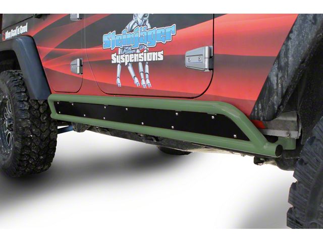 Steinjager Phantom Rock Sliders; Locas Green (07-18 Jeep Wrangler JK 4-Door)