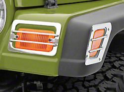 Rugged Ridge Euro Turn Signal and Side Marker Light Guards; Stainless Steel (97-06 Jeep Wrangler TJ)
