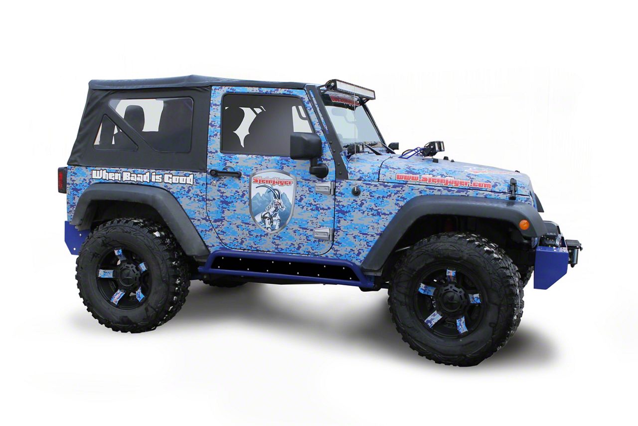 Steinjager Jeep Wrangler Phantom Rock Sliders Southwest Blue