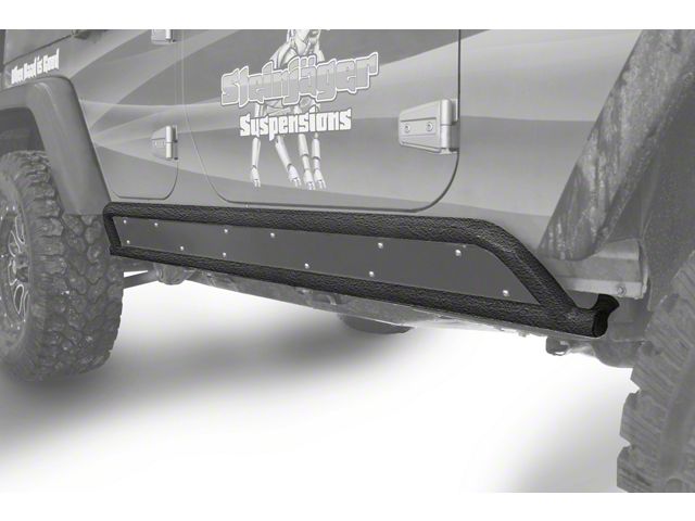 Steinjager Phantom Rock Sliders; Texturized Black (07-18 Jeep Wrangler JK 4-Door)