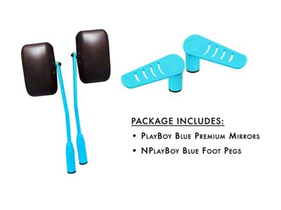 Steinjager Premium Mirror and Foot Peg Kit; Playboy Blue (07-18 Jeep Wrangler JK)
