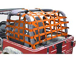 Steinjager Rear Teddy Top Premium Cargo Net; Orange (97-06 Jeep Wrangler TJ, Excluding Unlimited)