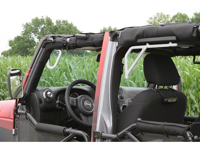 Steinjager Rigid Wire Form Front and Rear Grab Handles; Cloud White (07-18 Jeep Wrangler JK 4-Door)
