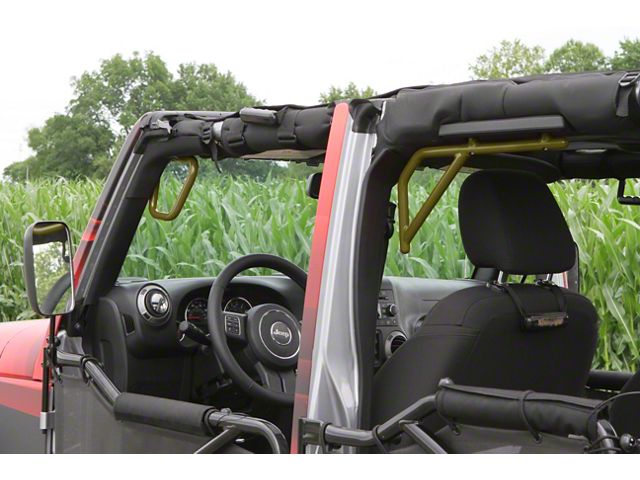 Steinjager Rigid Wire Form Front and Rear Grab Handles; Locas Green (07-18 Jeep Wrangler JK 4-Door)