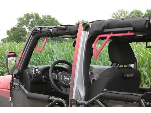 Steinjager Rigid Wire Form Front and Rear Grab Handles; Pinky (07-18 Jeep Wrangler JK 4-Door)
