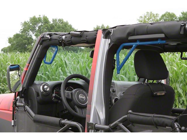 Steinjager Rigid Wire Form Front and Rear Grab Handles; Playboy Blue (07-18 Jeep Wrangler JK 4-Door)