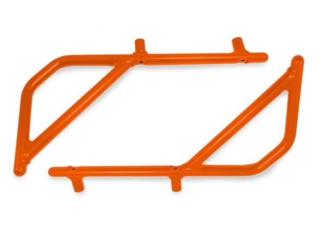 Steinjager Rigid Wire Form Rear Grab Handles; Fluorescent Orange (07-18 Jeep Wrangler JK 2-Door)