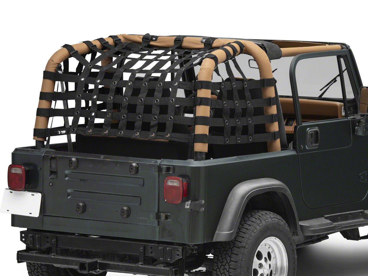 Steinjager Jeep Wrangler Teddy Top Cargo Net Kit Black J0046615 87 95 Yj - Jeep Jk Diy Cargo Net Top