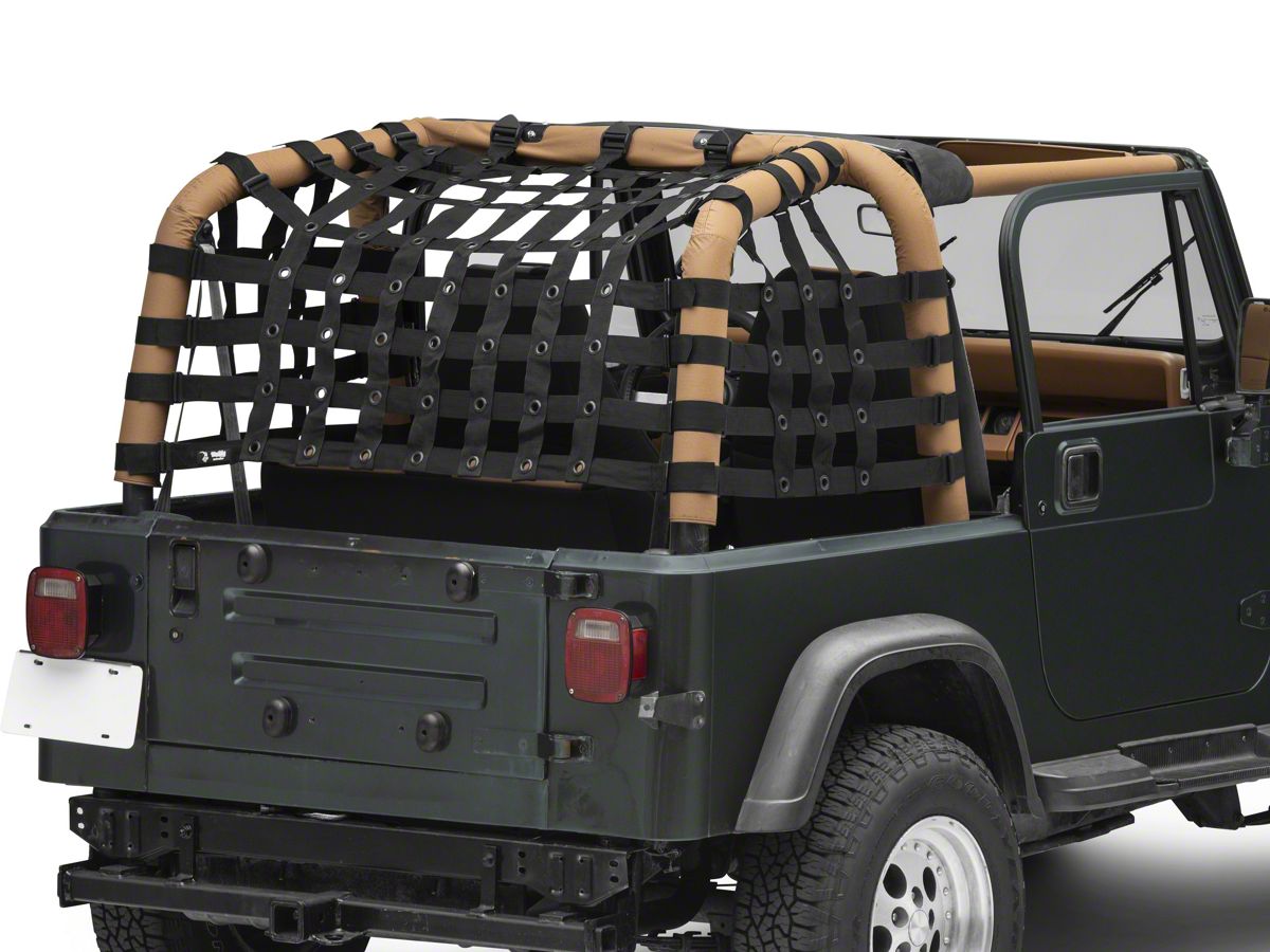 Steinjager Jeep Wrangler Teddy Top Cargo Net Kit - Black J0046615 (87-95  Jeep Wrangler YJ)