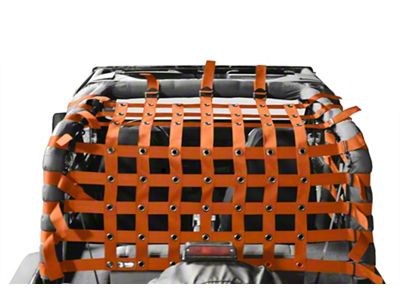 Steinjager Teddy Top Cargo Net Kit; Orange (87-95 Jeep Wrangler YJ)