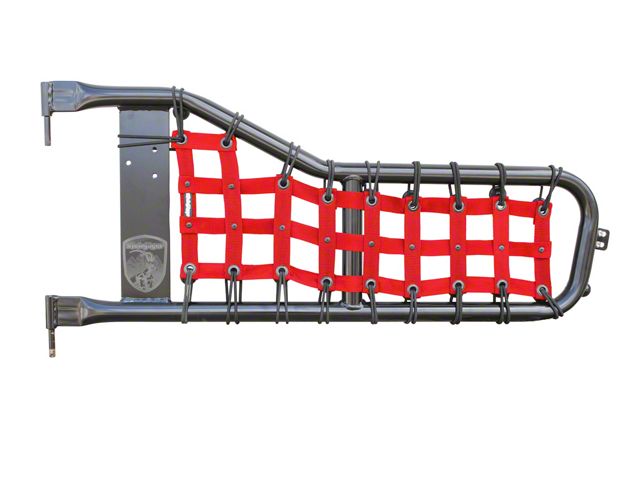 Steinjager Tube Door Cargo Net Covers; Red (87-95 Jeep Wrangler YJ)
