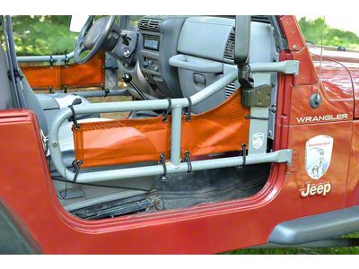 Steinjager Tube Door Covers; Orange (97-06 Jeep Wrangler TJ)